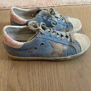 Golden Goose Superstar Sneakers in Denim/Floral